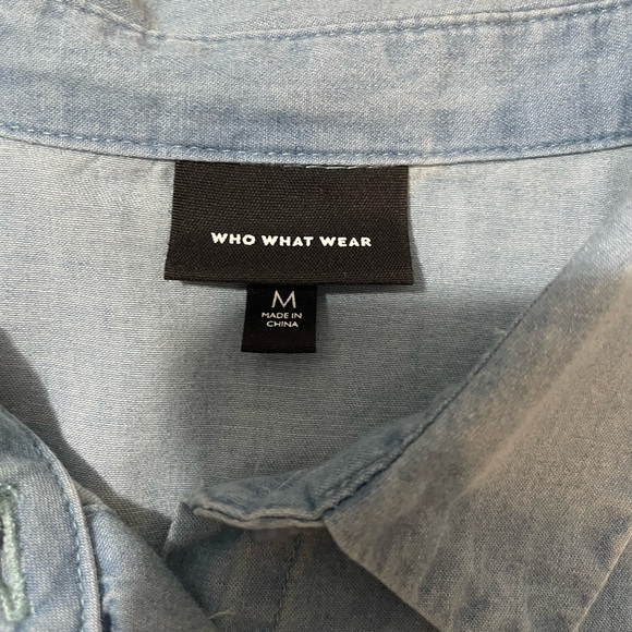WHO WHAT WEAR Chambray Button-up - Picture 6 of 14